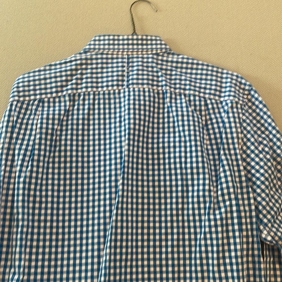 Banana Republic Blue Check Pattern Dress Button-Down - Picture 3 of 4